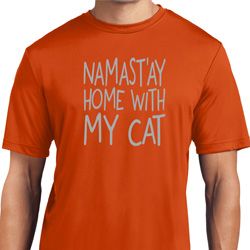 Yoga Namastay Home with My Cat Mens Moisture Wicking Shirt