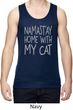 Yoga Namastay Home with My Cat Mens Moisture Wicking Tanktop