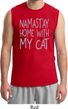 Yoga Namastay Home with My Cat Mens Muscle Shirt