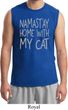 Yoga Namastay Home with My Cat Mens Muscle Shirt