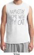 Yoga Namastay Home with My Cat Mens Muscle Shirt