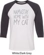 Yoga Namastay Home with My Cat Mens Raglan Shirt