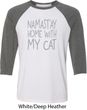 Yoga Namastay Home with My Cat Mens Raglan Shirt