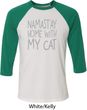 Yoga Namastay Home with My Cat Mens Raglan Shirt