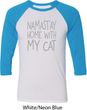Yoga Namastay Home with My Cat Mens Raglan Shirt