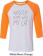 Yoga Namastay Home with My Cat Mens Raglan Shirt