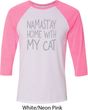 Yoga Namastay Home with My Cat Mens Raglan Shirt