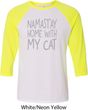 Yoga Namastay Home with My Cat Mens Raglan Shirt