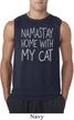 Yoga Namastay Home with My Cat Mens Sleeveless Shirt