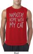 Yoga Namastay Home with My Cat Mens Sleeveless Shirt