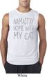 Yoga Namastay Home with My Cat Mens Sleeveless Shirt