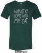 Yoga Namastay Home with My Cat Mens Tri Blend Crewneck Shirt