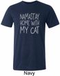 Yoga Namastay Home with My Cat Mens Tri Blend Crewneck Shirt