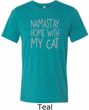 Yoga Namastay Home with My Cat Mens Tri Blend Crewneck Shirt