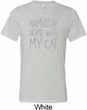 Yoga Namastay Home with My Cat Mens Tri Blend Crewneck Shirt