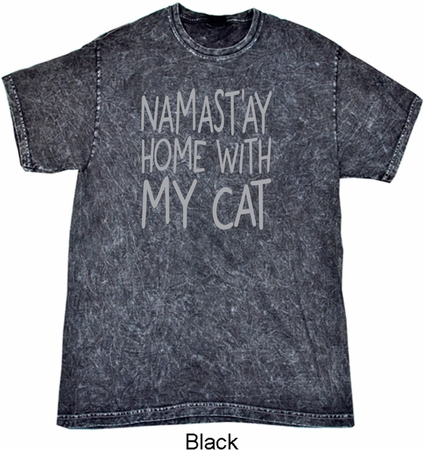 Yoga Namastay Home with My Cat Mineral Tie Dye Shirt