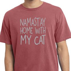 Yoga Namastay Home with My Cat Pigment Dyed Shirt