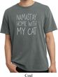 Yoga Namastay Home with My Cat Pigment Dyed Shirt