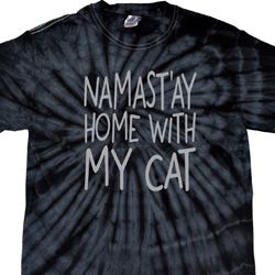 Yoga Namastay Home with My Cat Spider Tie Dye Shirt
