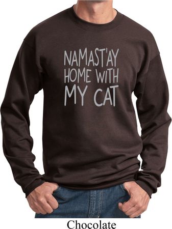 Yoga Namastay Home with My Cat Sweatshirt