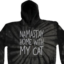 Yoga Namastay Home with My Cat Tie Dye Hoodie
