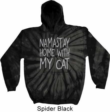 Yoga Namastay Home with My Cat Tie Dye Hoodie