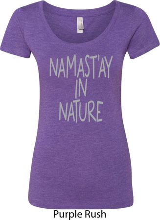 Yoga Namastay in Nature Ladies Scoop Neck Shirt