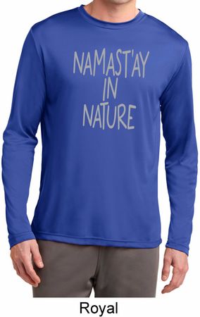 Yoga Namastay in Nature Mens Dry Wicking Long Sleeve Shirt