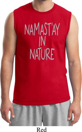 Yoga Namastay in Nature Mens Muscle Shirt