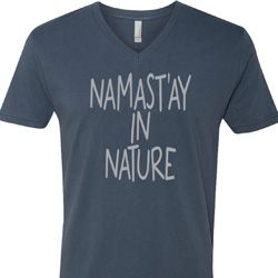 Yoga Namastay in Nature Mens V-Neck Shirt