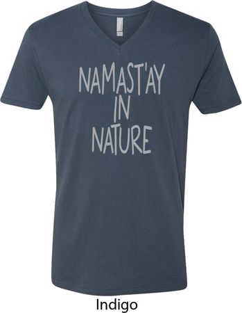 Yoga Namastay in Nature Mens V-Neck Shirt