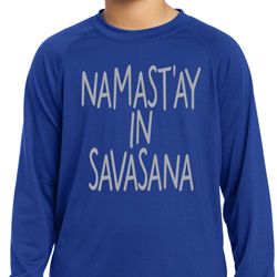 Yoga Namastay in Savasana Kids Dry Wicking Long Sleeve Shirt