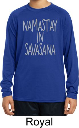 Yoga Namastay in Savasana Kids Dry Wicking Long Sleeve Shirt