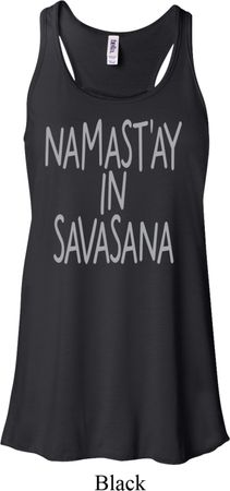 Yoga Namastay in Savasana Ladies Flowy Racerback Tanktop