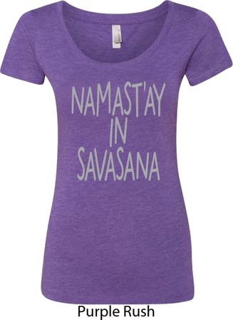 Yoga Namastay in Savasana Ladies Scoop Neck Shirt