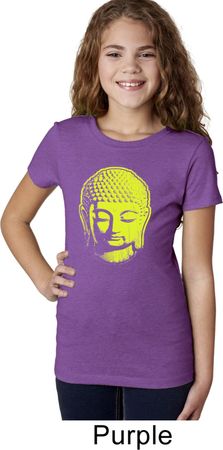 Yoga Neon Yellow Buddha Girls Shirt