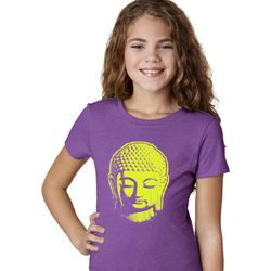 Yoga Neon Yellow Buddha Girls Shirt