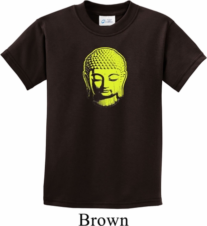 Yoga Neon Yellow Buddha Kids Shirt