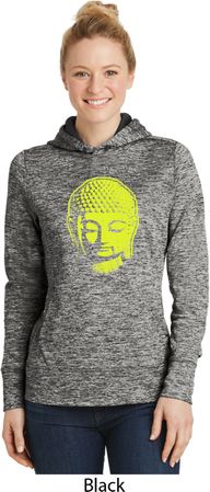 Yoga Neon Yellow Buddha Ladies Moisture Wicking Hoodie