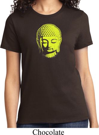 Yoga Neon Yellow Buddha Ladies Shirt