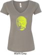 Yoga Neon Yellow Buddha Ladies V-Neck Shirt