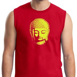 Yoga Neon Yellow Buddha Mens Muscle Shirt