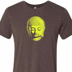 Yoga Neon Yellow Buddha Mens Tri Blend Crewneck Shirt