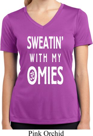 Yoga Omies Ladies Moisture Wicking V-neck Shirt