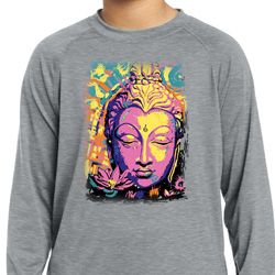 Yoga Psychedelic Buddha Kids Dry Wicking Long Sleeve Shirt