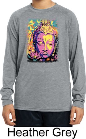 Yoga Psychedelic Buddha Kids Dry Wicking Long Sleeve Shirt