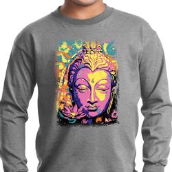 Yoga Psychedelic Buddha Kids Long Sleeve Shirt