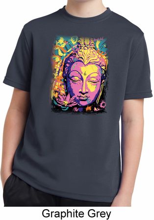 Yoga Psychedelic Buddha Kids Moisture Wicking Shirt