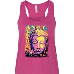 Yoga Psychedelic Buddha Ladies Flowy Racerback Tanktop Yoga Psychedelic Buddha Ladies Flowy Racerback Tanktop