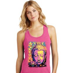 Yoga Psychedelic Buddha Ladies Racerback Tank Top Yoga Psychedelic Buddha Ladies Racerback Tank Top
